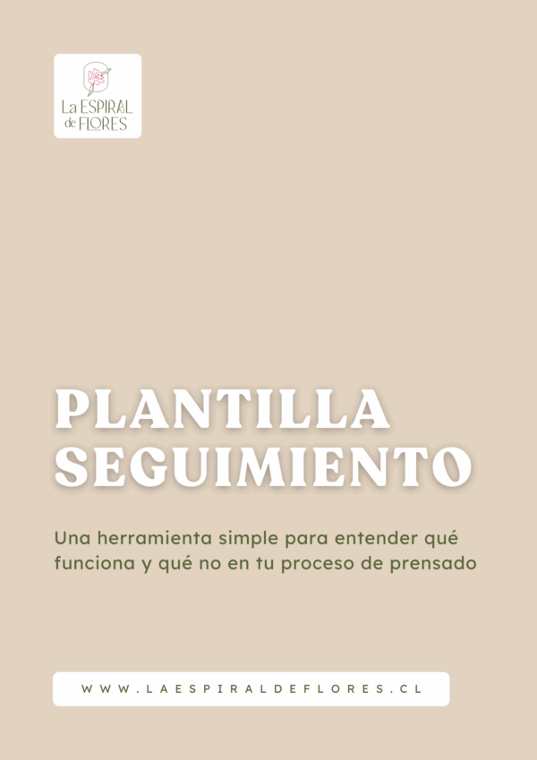 Plantilla Seguimiento Prensado floral (PDF descargable)